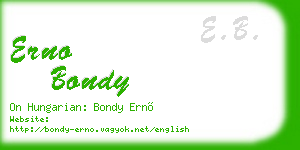 erno bondy business card